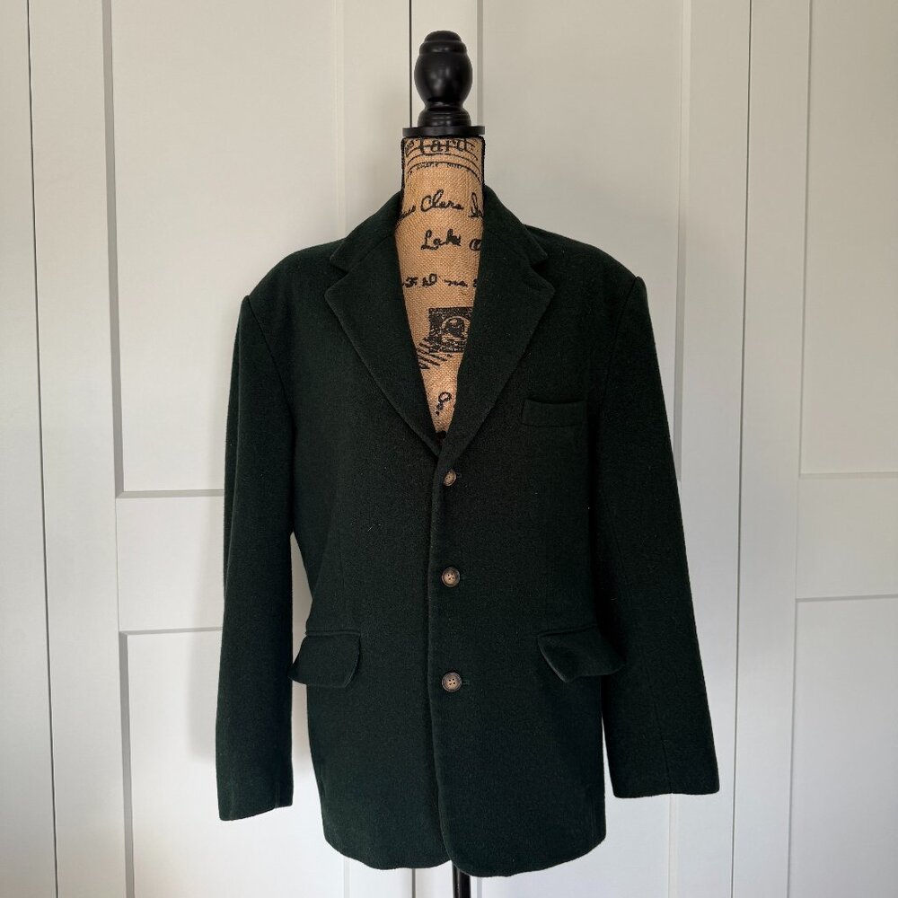 Vintage GAP Dark Forest Green Wool Blend Blazer Jacket